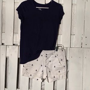 🐙 6/$20 Bundle Junior 7 Short L Top White Navy